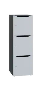 DOMINOU 33 úložná skříň 3-boxová, 1367x450x400 mm, korpus antracit, dvířka bílá